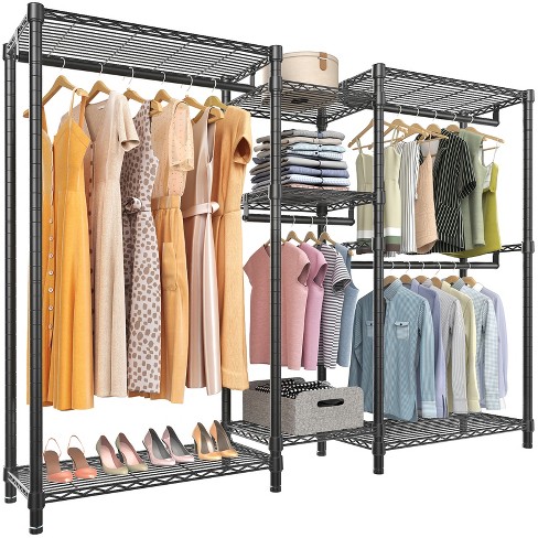 5-Tier Metal Closet with Hanging Rod