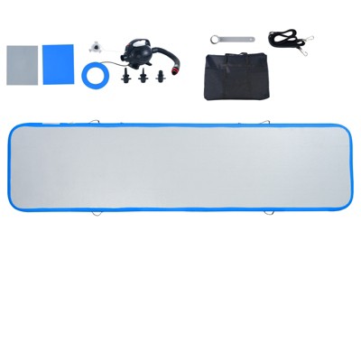 VEVOR Gymnastics Air Mat, 4 inch Thickness Inflatable Gymnastics Tumbling Mat, Tumble Track with Electric Pump, Training Mats, 13 ft, Blue