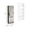 TiramisuBest Xl Shoe Rack, Mirror, Five Interior Shelves, Single Door Cabinet,Black - 3 of 4