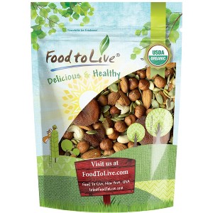 Organic Active Life Trail Mix — Raw and Non-GMO Snack Mix Contains Cashews, Pumpkin Seeds, Apricots, Hazelnuts, Almonds. Vegan, Kosher, Bulk - 1 of 4