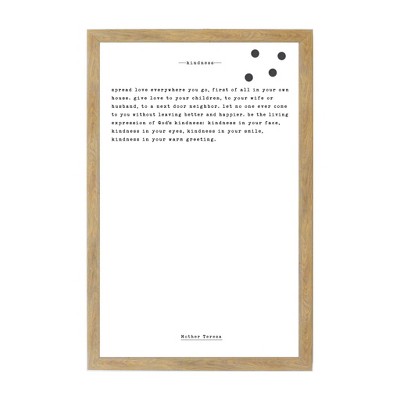 16" x 24 Kindness Mother Teresa Magnet Board Wall Art Rustic Brown - Petal Lane