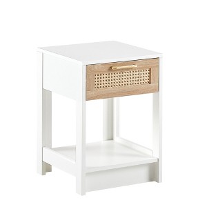 NicBex Nightstand with Rattan Drawers,Modern Bedside Table with Bottom Open Storage Shelf for Bedroom,Living Room - 1 of 4