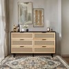 Lycvki 51.18" 6-Drawer Rattan Dresser with Metal Handle and Wood Legs - 2 of 4