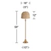 360 Lighting Dyna 58"H Antique Brass and Woven Rattan Shade 2-Light Floor Lamp - 4 of 4