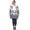 Women's Plus Size Paisley Scoop Neck Tunic Top with Pockets - White Mark - 3 of 3