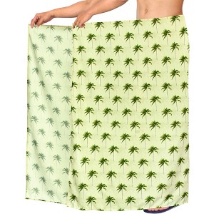 HAPPY BAY Men's Swim Bath Trunk Swimsuit Regular Surfing Swimwear Summer Sarong Long Pareo Beach Wrap One Size Beige, Tree - 1 of 4