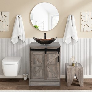 ELECWISH Bathroom Vanity, 24 Inch Barn Door Farmhouse Style Bathroom Vanity, Sliding Door Small Bathroom Vanity Set - 1 of 4