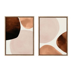 (Set of 2) 18" x 24" Sylvie Shapes I and II Framed Canvas Set by Amy Lighthall Gold - Kate & Laurel All Things Decor - 1 of 4