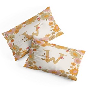 Deny Designs King Iveta Abolina Retro Florals 70s Cream Pillow Shams - 1 of 3