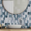 Wikineon 10-Sheet Peel & Stick Backsplash, Blue Cement Long Hexagon Self Adhesive Wall Tile, Stone Composite Mosaic for Kitchen Bathroom Fireplace - 3 of 4