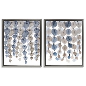 Stupell Industries Falling Vines Neutral Leaves 2pc Floating Frame Art Set - 1 of 4
