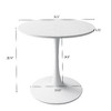 CAVINAS 32" Modern Round Dining Table with Printed White Marble Table Top, End Table for 4, Leisure Coffee Table for Dining Room, Living Room - 2 of 4
