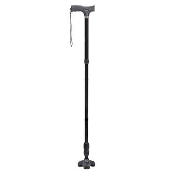 Drive Medical Flex N Go 32.5 to 39.5 Inch Adjustable Foldable Tripod Walking Aid Cane with Soft T Handle, Black