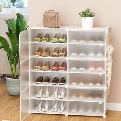 Topteng Shoe Boxes, Stackable Plastic Shoe Storage Organizers For Closet