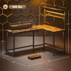 61.6" L Shaped Gaming Desk with Power Outlets & LED Lights, Computer Desk with Monitor Stand and CPU Shelf - 3 of 4