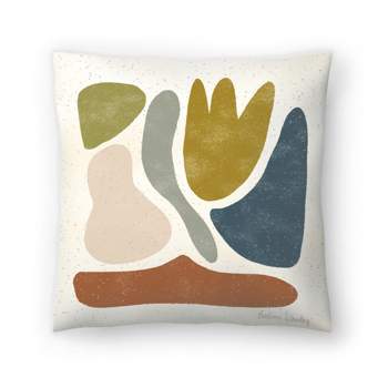 Americanflat Modern Blob Abstract Red Ochre Blue Throw Pillow By Pauline Stanley