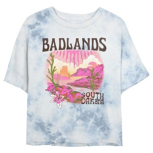 Junior's Women Lost Gods Badlands South Dakota Mountains Crop T-Shirt - 1 of 4