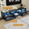 Buenhomino High Gloss TV Stand for TV up to 100" LED Television Entertainment Center Modern TV Cabinet with Storage Drawers,Black - 2 of 4