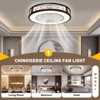 YIYIBYUS 22In Brown Modern Round Enclosed Ceiling Fan with 7 Blades - 3 of 4