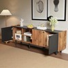 Mid Century TV Stand for TVs up to 70'', Media Console with 3 Cabinets & Open Shelves, Entertainment Center for Living Room, Bedroom - 4 of 4