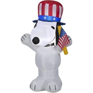 Peanuts Airblown Inflatable Patriotic Snoopy, 3.5 ft Tall, White - 1 of 4