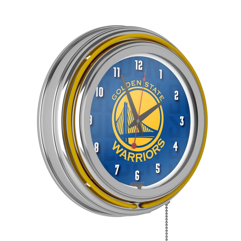 Photos - Wall Clock NBA Golden State Warriors City Chrome Double Rung Neon Clock