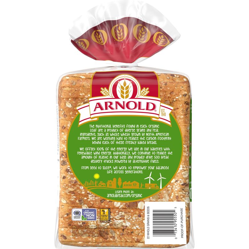 Arnold Organic 22 Grains &#38; Seeds Bread - 27oz, 6 of 10