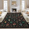 Nasitip Low Pile Botanical Floral Area Rug:Geometry-Stripe,Easy-Clean, Skid-Resistant Washable Carpet for Living Room, Bedroom - 2 of 4