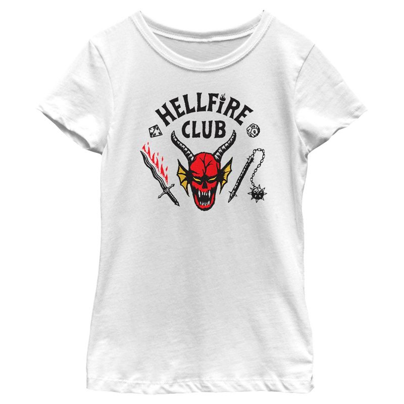 Girl's Stranger Things Welcome to the Hellfire Club T-Shirt, 1 of 5