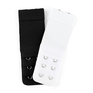 INSPIRE CHIC Women's Elastic Bra Hook Strap Extensions 3 Rows 2 Pcs - 1 of 4