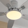 Siljoy 52" Ceiling Fans with Lights and Remote, Modern Silver Ceiling Fan with Quiet Reversible DC Motor, 6 Speeds, Dimmable, for Living Rooom - 2 of 4