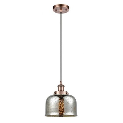 Bell - 1 Light Cord Hung Mini Pendant In Industrial Style-10 Inches Tall and 8 Inches Wide