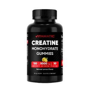 Vitamatic Creatine Gummies 5000mg per Serving Natural Lemon Flavor – 150 Gummies - 1 of 4