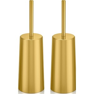 2-Pack Toilet Brush and Holder Set, Stainless Steel Toilet Bowl Brush with Ergonomic Handle for Bathroom - 1 of 4