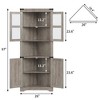 Farmhouse Corner Cabinet with Lights, Tall Corner Storage Cabinet with Glass Door & Adjustable Shelves - 2 of 4
