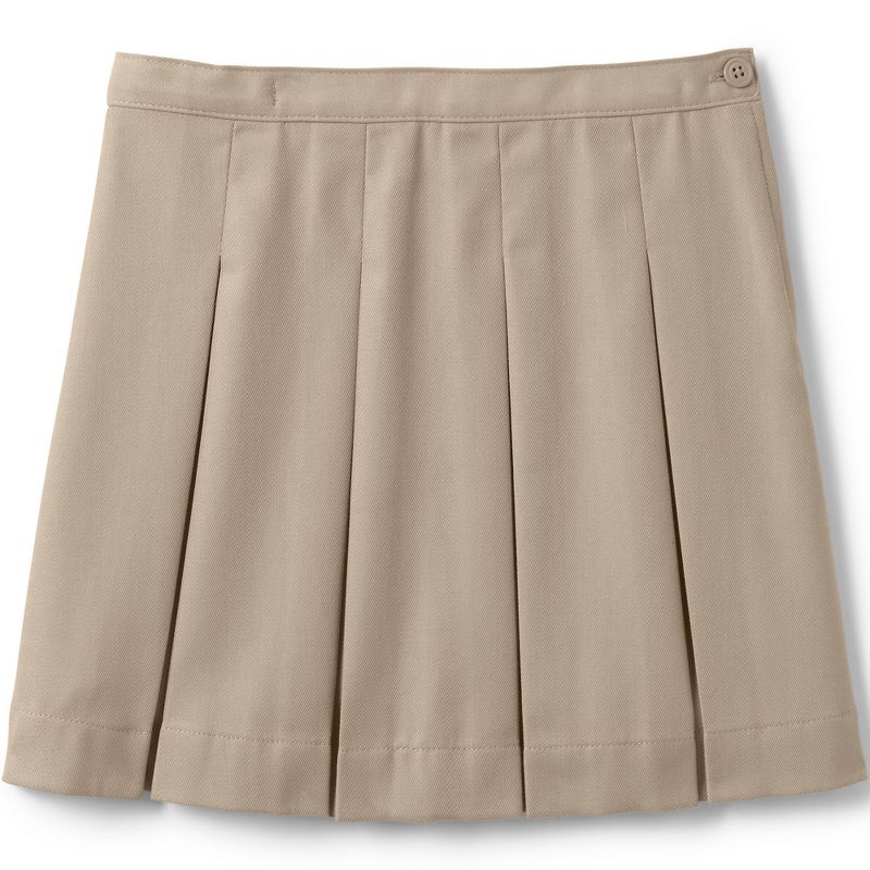Lands' End Lands' End School Uniform Kids Poly-Cotton Box Pleat Skirt Top of Knee, 1 of 6