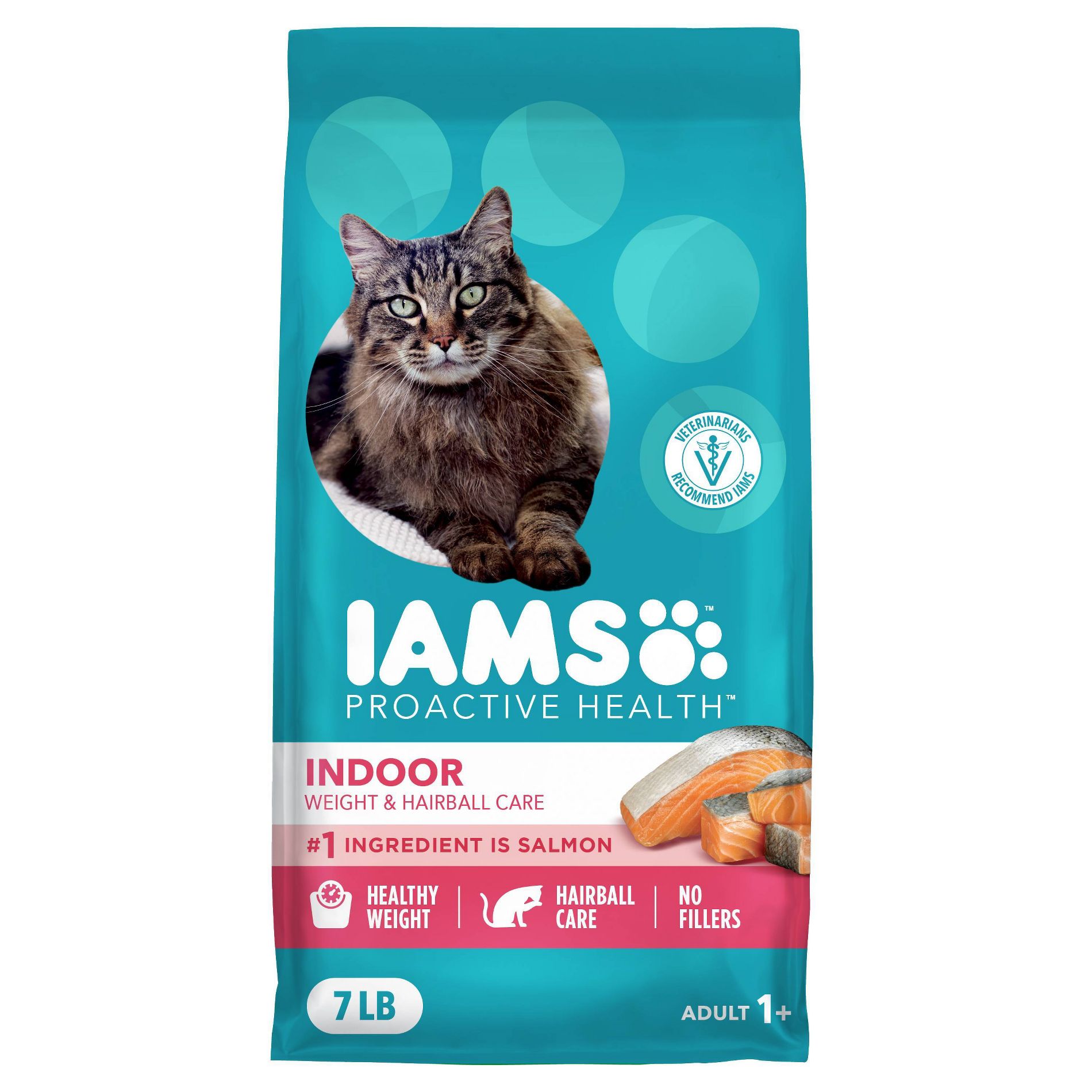 IAMS Proactive Health Weight Control and Hairball Care Salmon Flavor Indoor Dry Cat Food - 7lbs