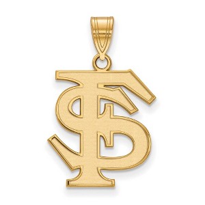 Black Bow Jewelry 10k Yellow Gold Florida State Seminoles NCAA Large Pendant - 1 of 3