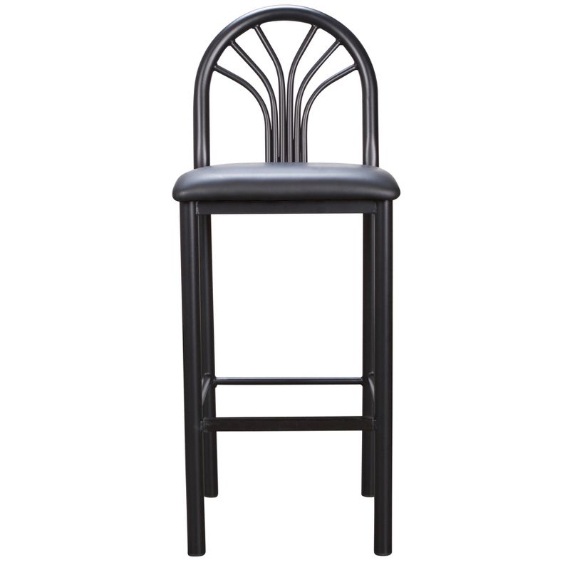 Set of 2 Thayer Faux Leather Padded Seat Barstool Black - Linon, 3 of 14