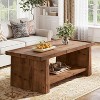Lantine 2-Tier Solid Wood Coffee Table, 47.24" Farmhouse Rectangular Center Table for Living Room - 2 of 4