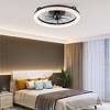 Airsurfer 21" Enclosed Ceiling Fan with Color-Changing LED Light, Black with Blue-Gray Blades, 7-Blade Fandelier, Remote Included - 4 of 4