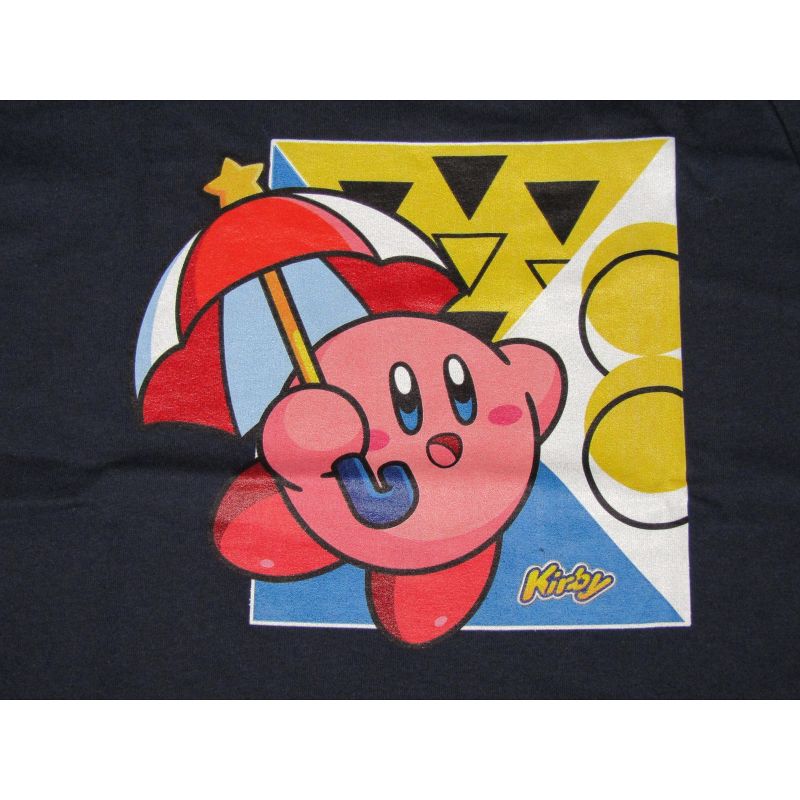 Kirby Parasol Food Collage Boy's Navy Blue Tshirt, 2 of 3