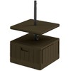 Outsunny Patio Umbrella Base with Table Tray, Heavy Duty Weighted Umbrella Stand with Wheels Handles, 176lbs with Stand Filling - image 4 of 4