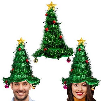 Simply Genius Christmas Tree Hat (3 Pack): Humorous 18” Decorated Christmas Tree Hat, Festive Holiday Decor