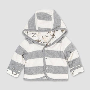 Burt's Bees Baby® Bee Reversible Organic Cotton Puffer Jacket - Gray - 1 of 4