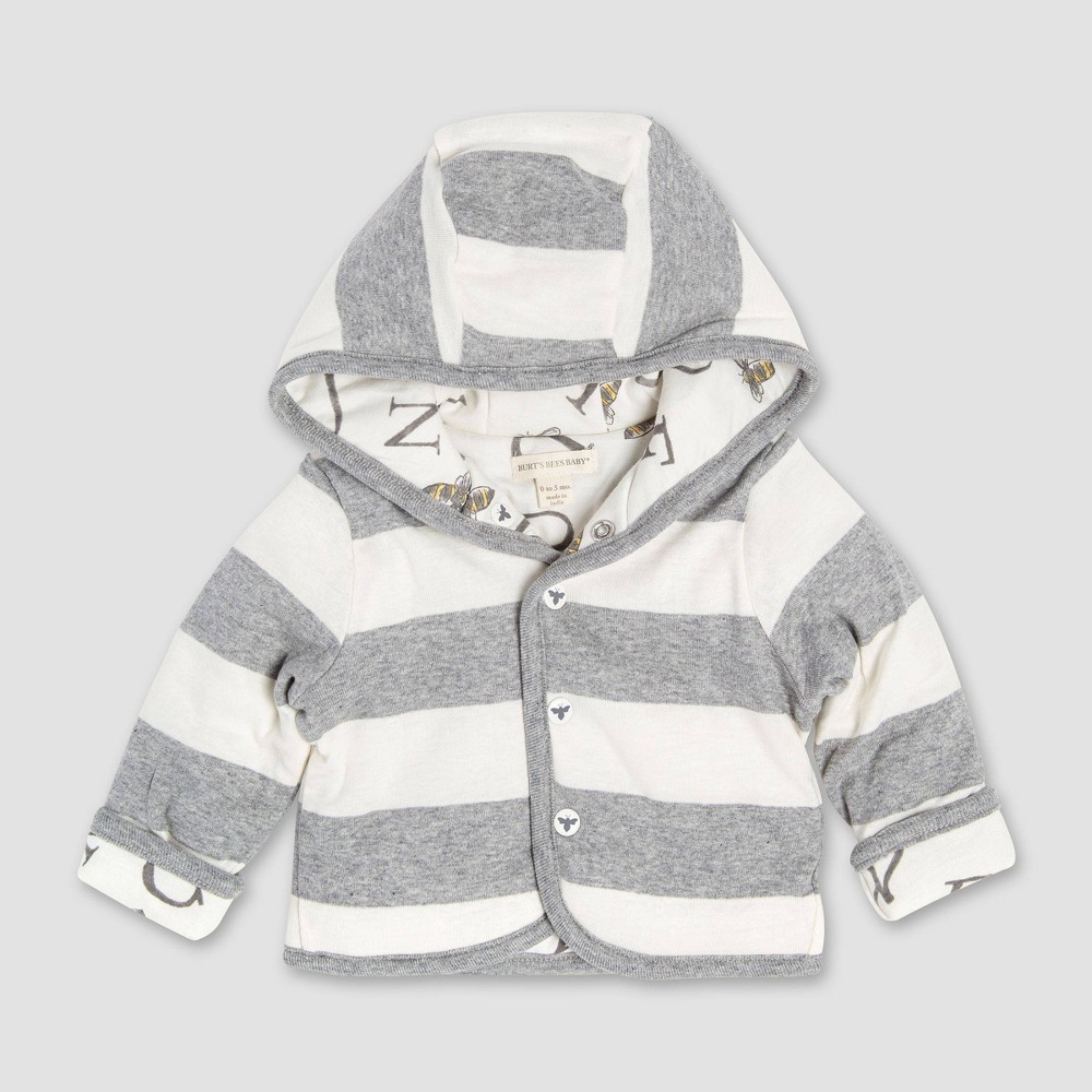 Burt's Bees Baby® Bee Reversible Organic Cotton Puffer Jacket - Gray Newborn