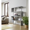 HomeRoots 67" Gray And Silver Metal and Wood Three Tier Etagere Bookcase - 2 of 4