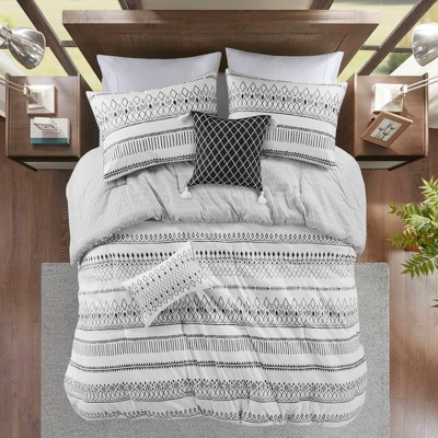 5pc Printed Seersucker Comforter with Throw Pillows Bedding Set - Madison Park