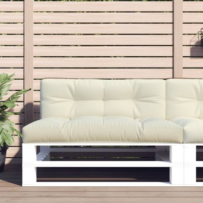 vidaXL Pallet Cushion Cream 100% Polyester 47.2 in x 15.7 in x 4.7 in