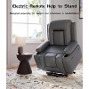 Oversized Power Lift Recliner Chair with Heat & Massage - Faux Leather Recliner, Built-In Storage & Cup Holders - 3 of 4